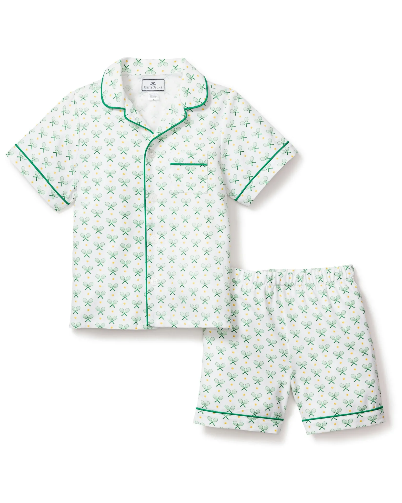 Kids Petite Plume Kid's Twill Pajama Short Set in