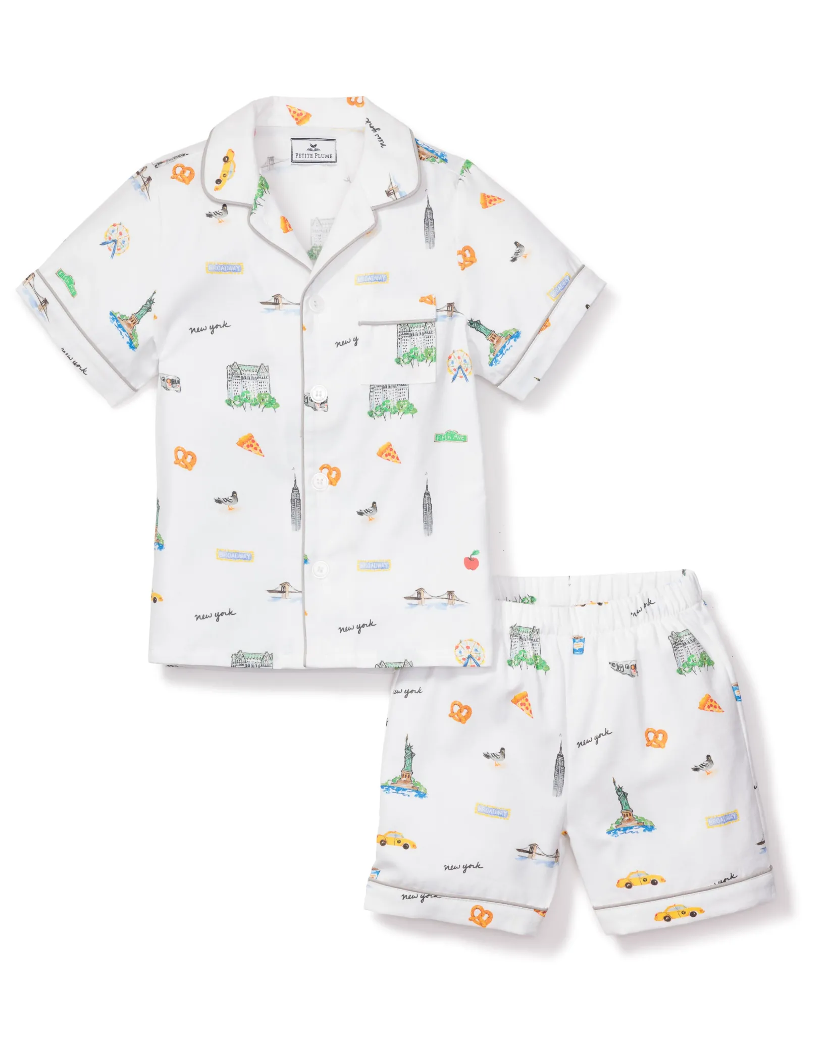 Kids Petite Plume Kid's Twill Pajama Short Set in New York! New York!