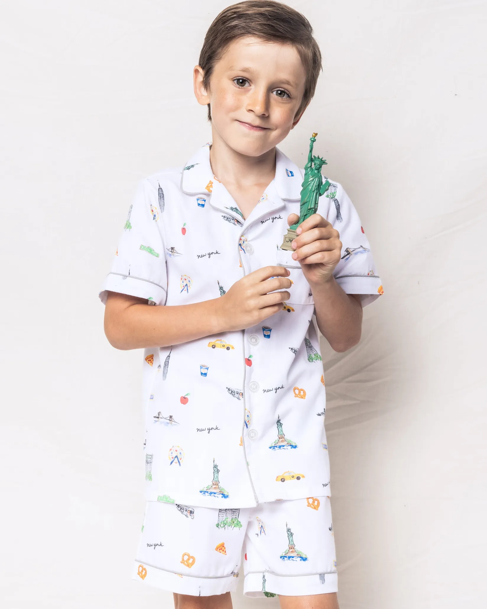 Kids Petite Plume Kid's Twill Pajama Short Set in New York! New York!