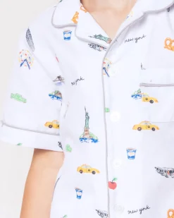 Kids Petite Plume Kid's Twill Pajama Short Set in New York! New York!