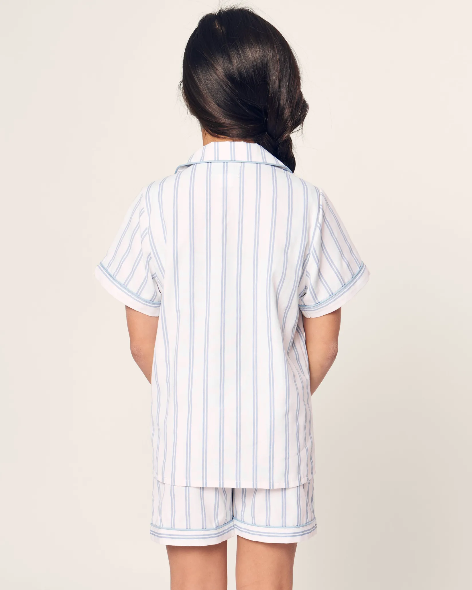 Kids Petite Plume Kid's Twill Periwinkle Stripe Short Set Hotel del Coronado x