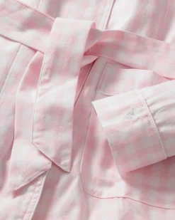 Kids Petite Plume Kid's Twill Robe in Pink Gingham