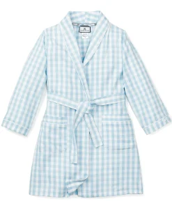 Kids Petite Plume Kid's Twill Robe in Pink Gingham