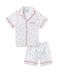 Kids Petite Plume Kid's Twill Short Set in Coastal Charms