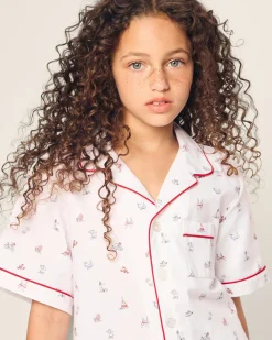 Kids Petite Plume Kid's Twill Short Set in Coastal Charms