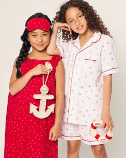 Kids Petite Plume Kid's Twill Short Set in Coastal Charms