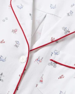 Kids Petite Plume Kid's Twill Short Set in Coastal Charms