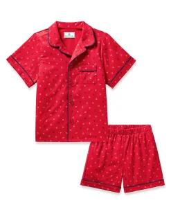 Kids Petite Plume Kid's Twill Short Set in Coastal Charms