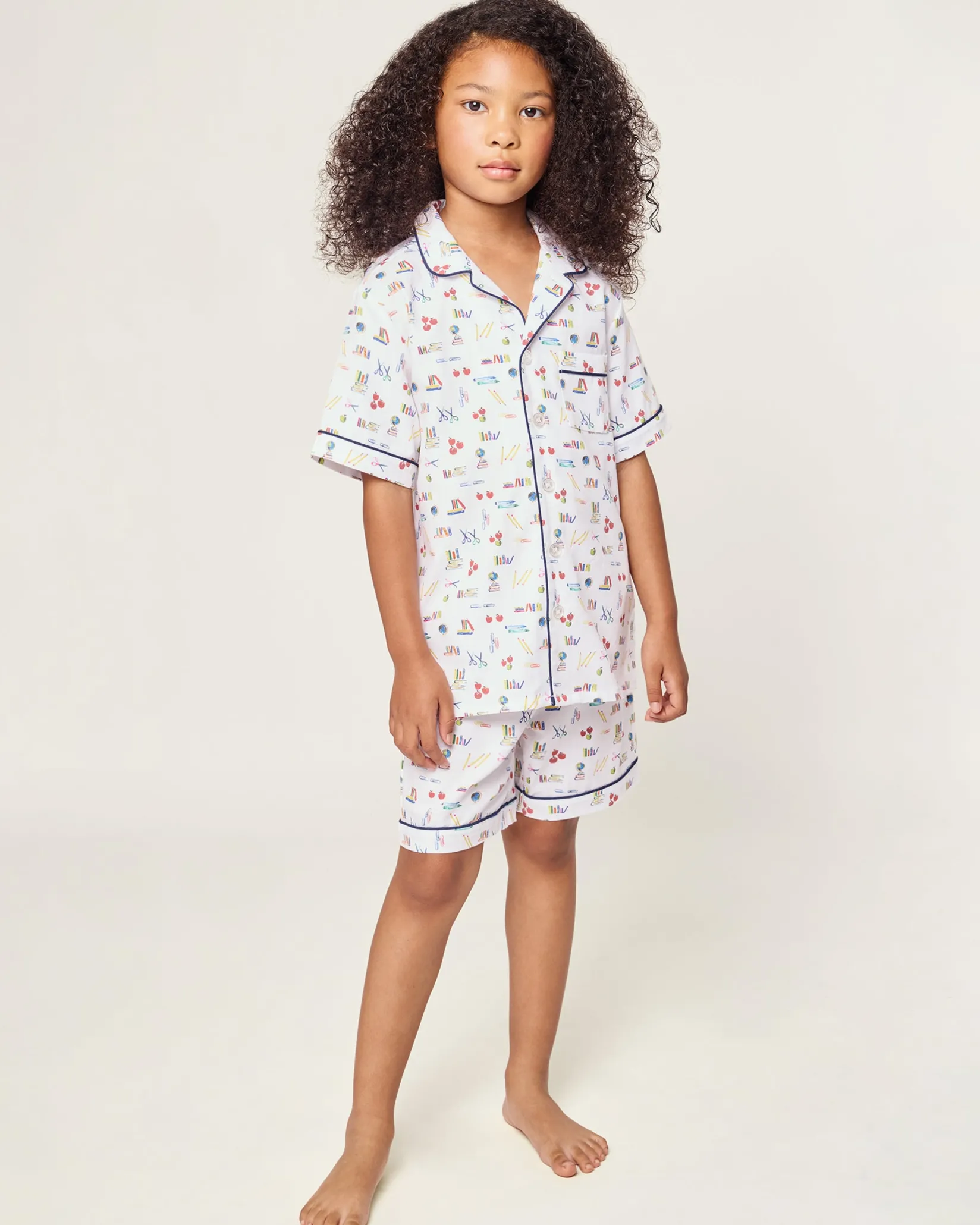 Kids Petite Plume Kid's Twill Short Set in Literary Lessons
