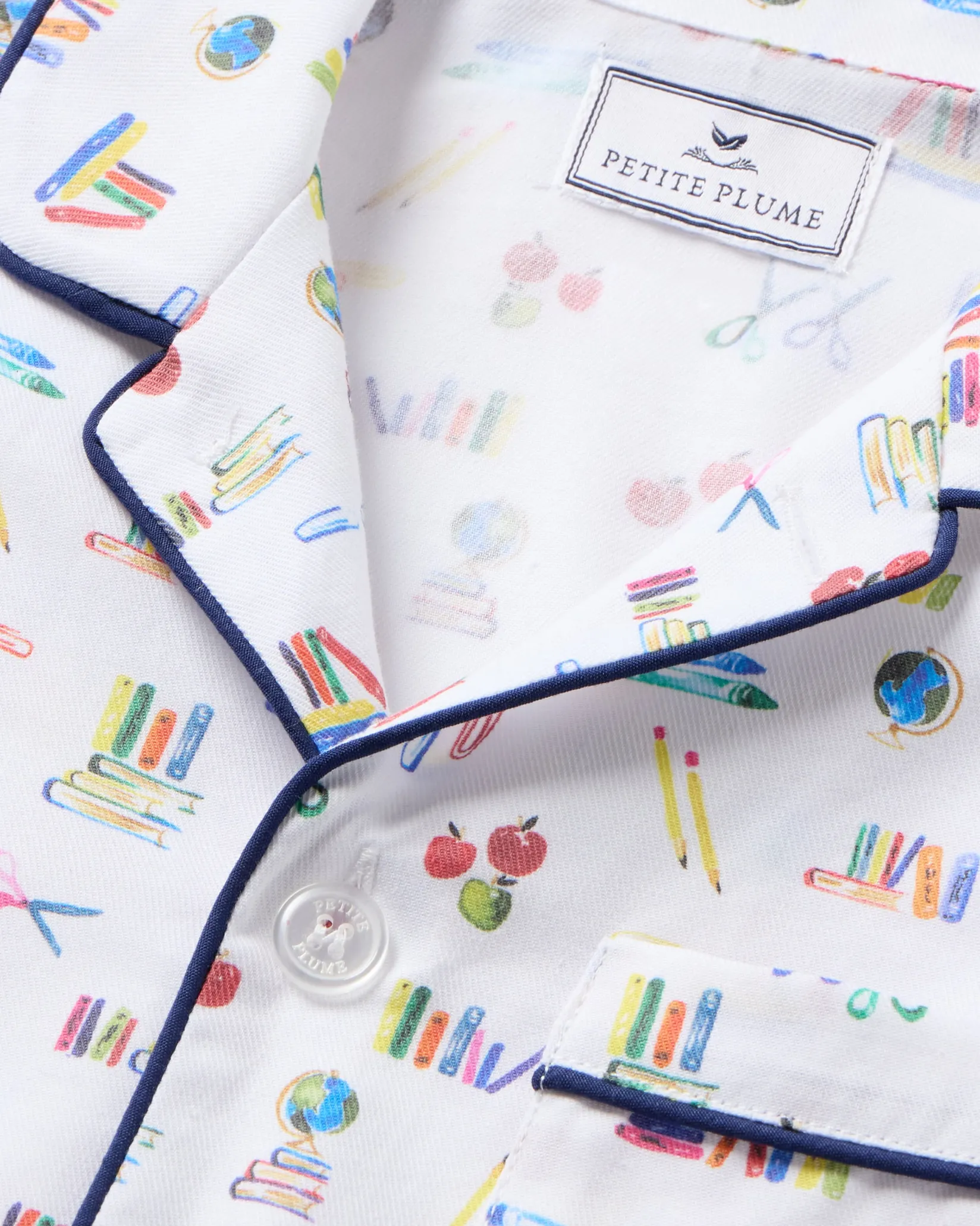 Kids Petite Plume Kid's Twill Short Set in Literary Lessons