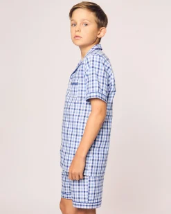 Kids Petite Plume Kid's Twill Short Set in Pink Gingham