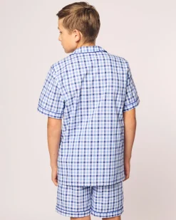 Kids Petite Plume Kid's Twill Short Set in Pink Gingham