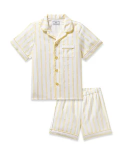 Kids Petite Plume Kid's Twill Short Set in Sunny Stripe