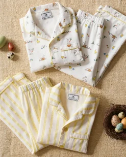 Kids Petite Plume Kid's Twill Short Set in Sunny Stripe
