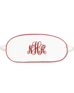 Kids Petite Plume Kid's Twill Sleep Mask in White with Navy Piping