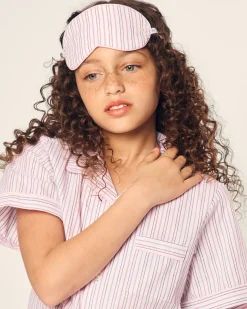 Kids Petite Plume Kid's Twill Sleep Mask in Pink Timeless Toile