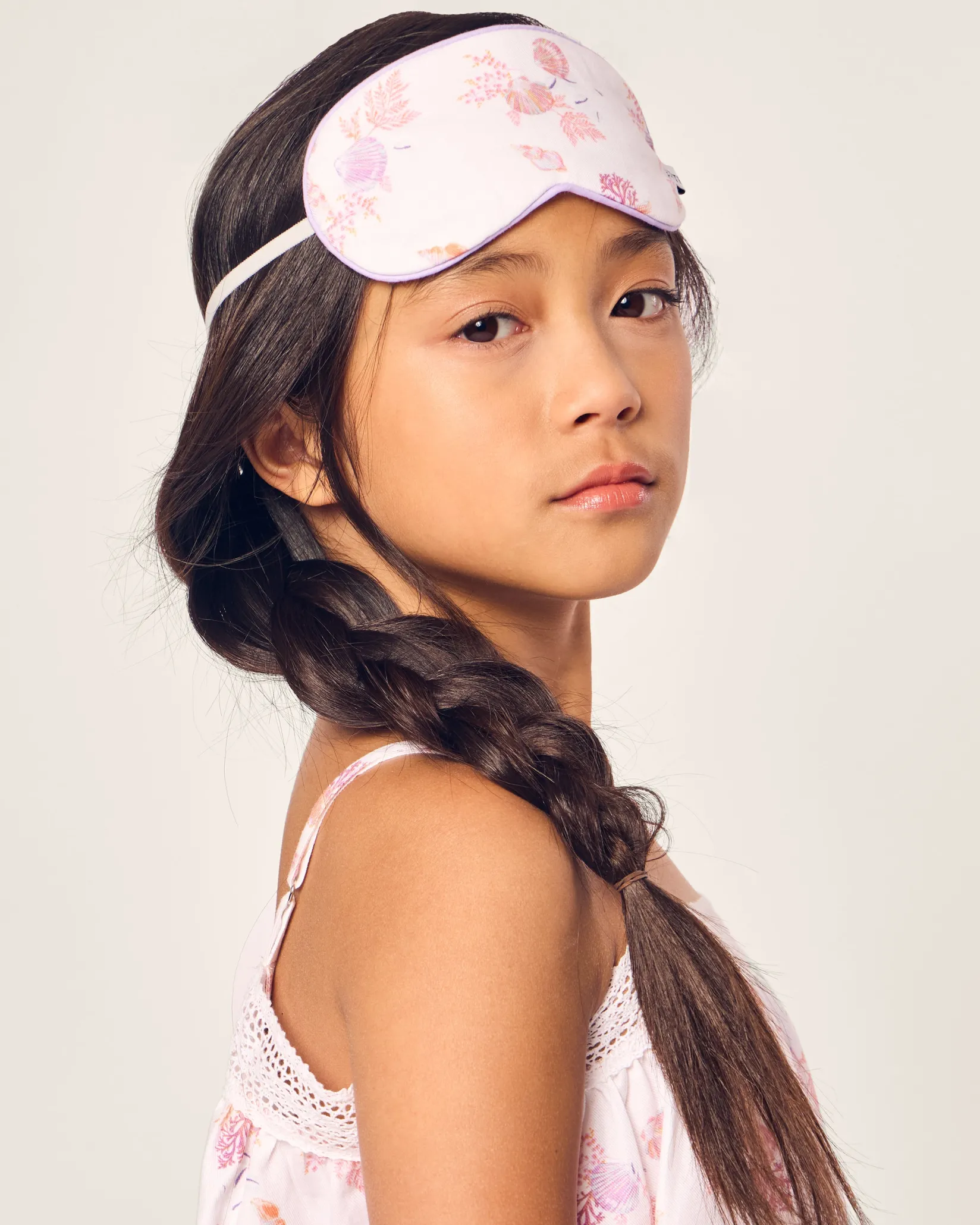 Kids Petite Plume Kid's Twill Sleep Mask in Seashell Splendor