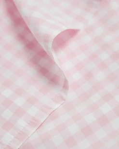 Petite Plume Luxe Premium Cotton Bed Sheets in Light Blue Gingham