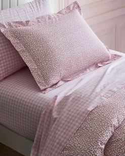Petite Plume Luxe Premium Cotton Bed Sheets in Pink Gingham