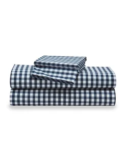 Petite Plume Luxe Premium Cotton Bed Sheets in Pink Gingham