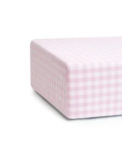 Petite Plume Luxe Premium Cotton Crib Sheet in Light Blue Gingham