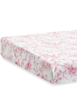 Petite Plume Luxe Premium Cotton Crib Sheet in Pink Timeless Toile