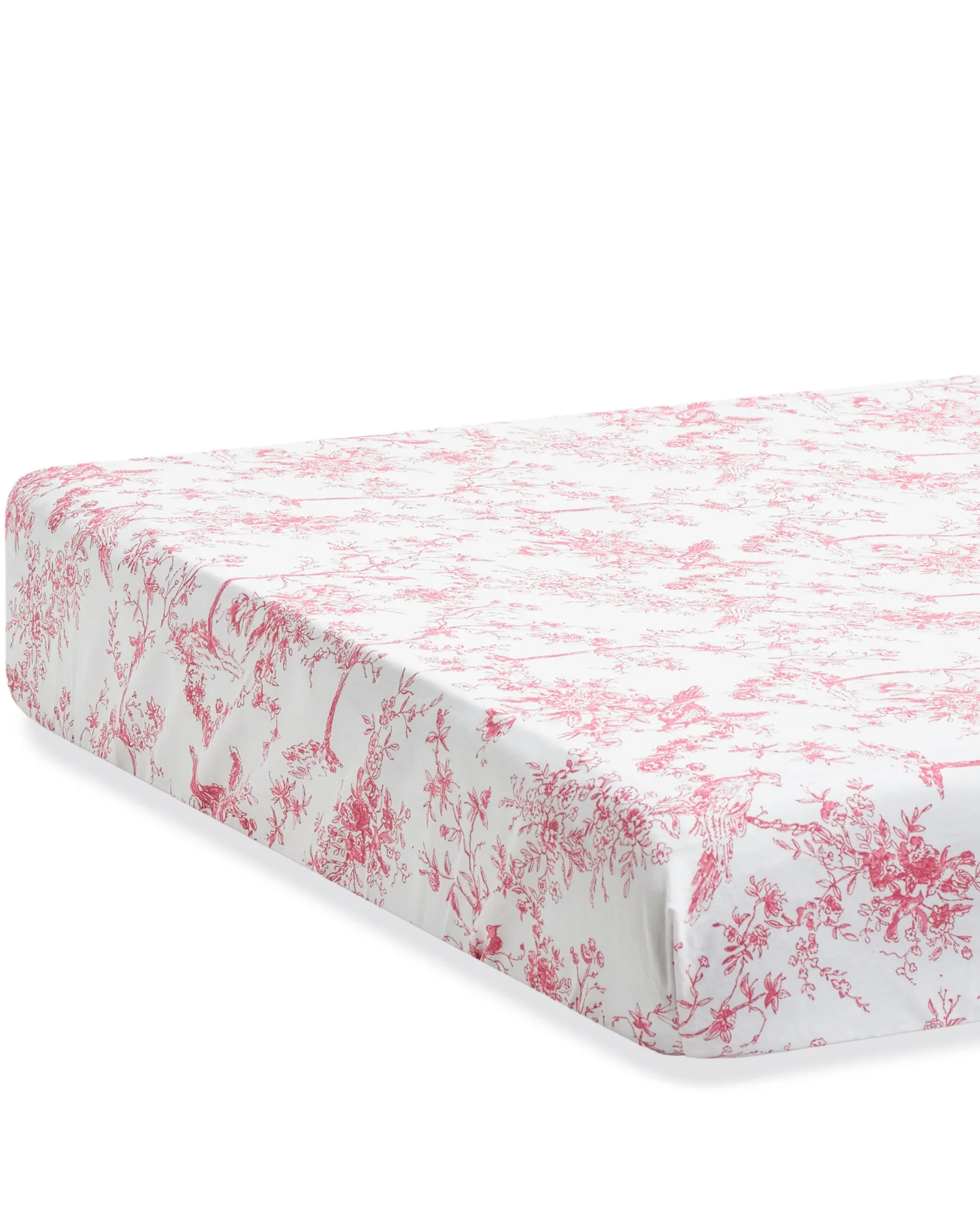 Petite Plume Luxe Premium Cotton Crib Sheet in Pink Timeless Toile
