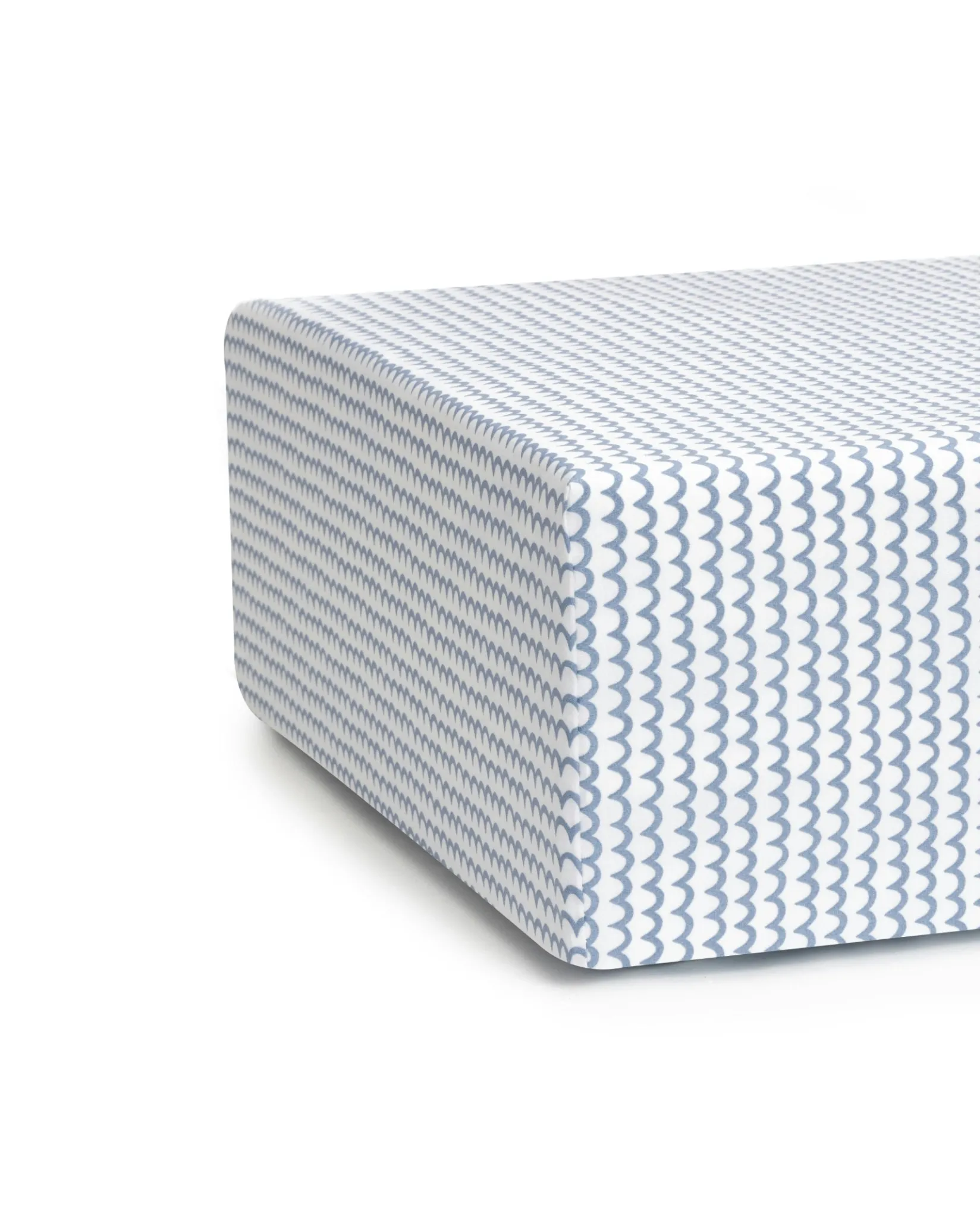 Petite Plume Luxe Premium Cotton Crib Sheet in Navy French Ticking
