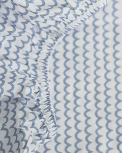 Petite Plume Luxe Premium Cotton Crib Sheet in Navy French Ticking