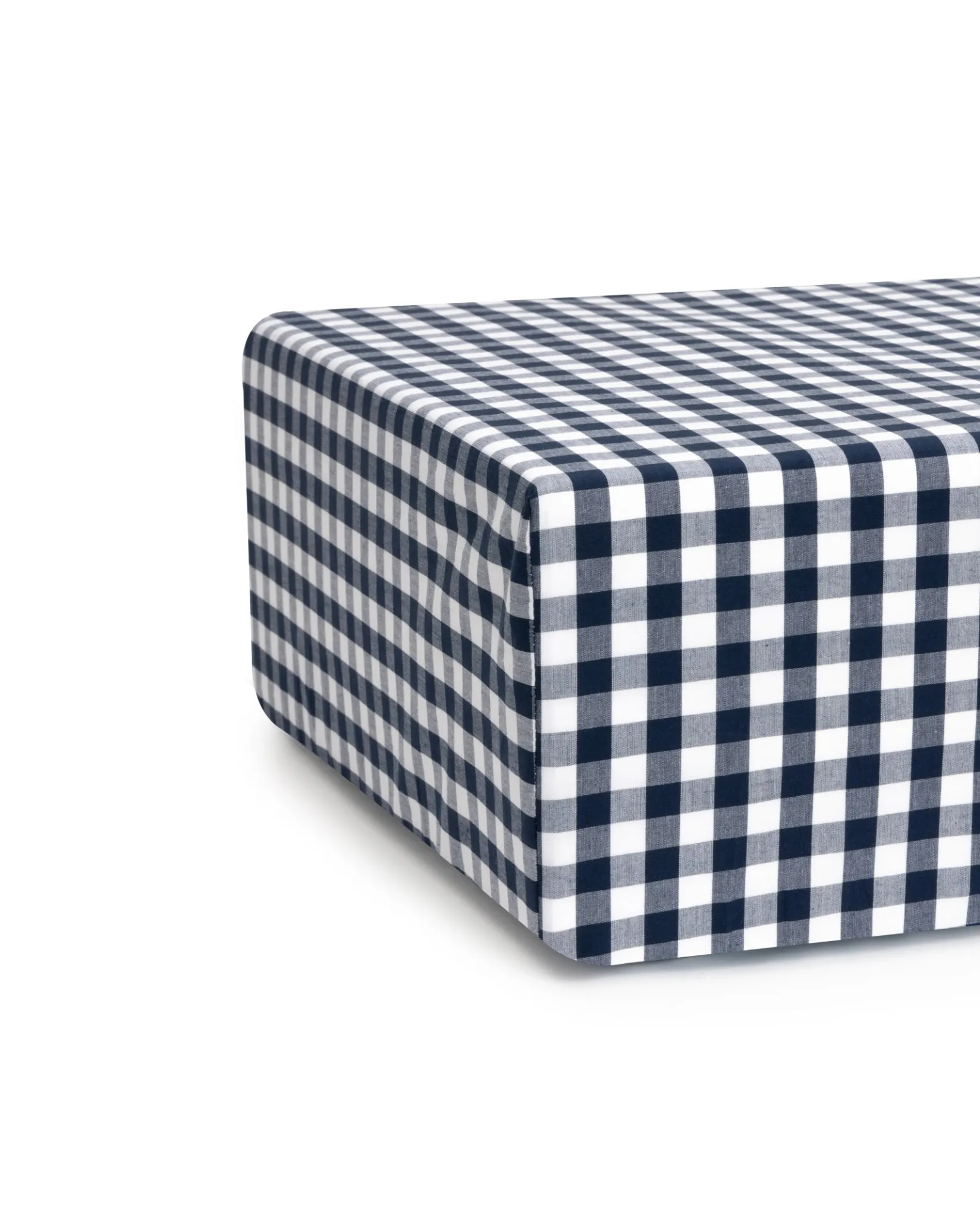 Petite Plume Luxe Premium Cotton Crib Sheet in Navy Gingham