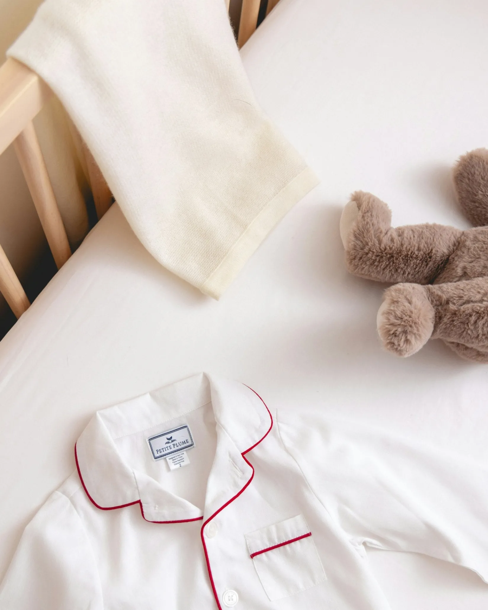 Petite Plume Luxe Premium Cotton Crib Sheet in White