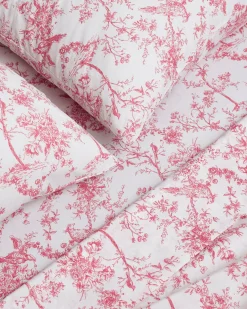 Petite Plume Luxe Premium Cotton Sheets in Pink Timeless Toile