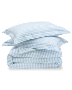 Petite Plume Luxe Premium Percale Duvet Set in Pink Gingham