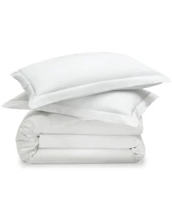 Petite Plume Luxe Premium Percale Duvet Set in White