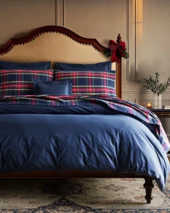 Petite Plume Luxe Premium Percale Duvet Set in Navy
