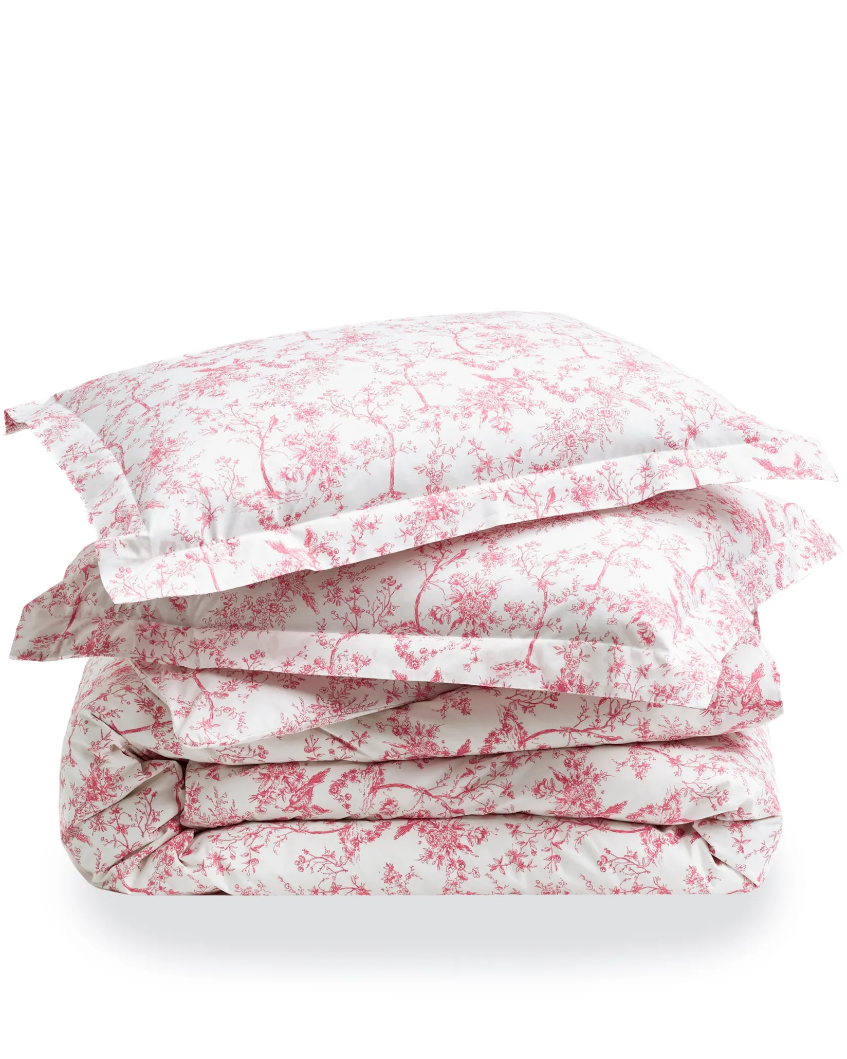 Petite Plume Luxe Premium Percale Duvet Set in Pink Timeless Toile