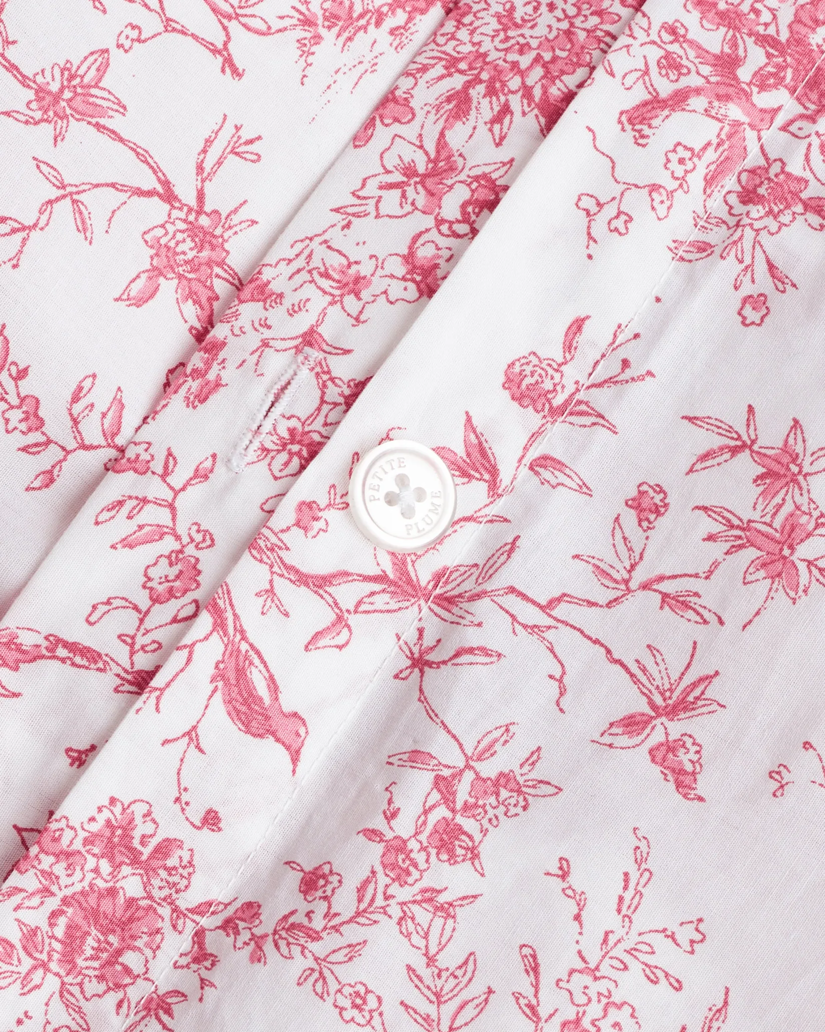 Petite Plume Luxe Premium Percale Duvet Set in Pink Timeless Toile
