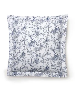 Petite Plume Luxe Premium Percale Euro Sham in Navy French Ticking