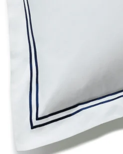 Petite Plume Luxe Premium Percale Euro Sham in Navy French Ticking