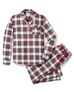 Petite Plume Men's Brushed Cotton Pajama Set in Balmoral Tartan