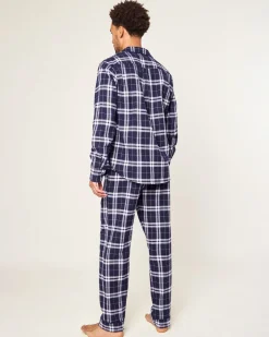 Petite Plume Men's Brushed Cotton Pajama Set in Oxford Tartan