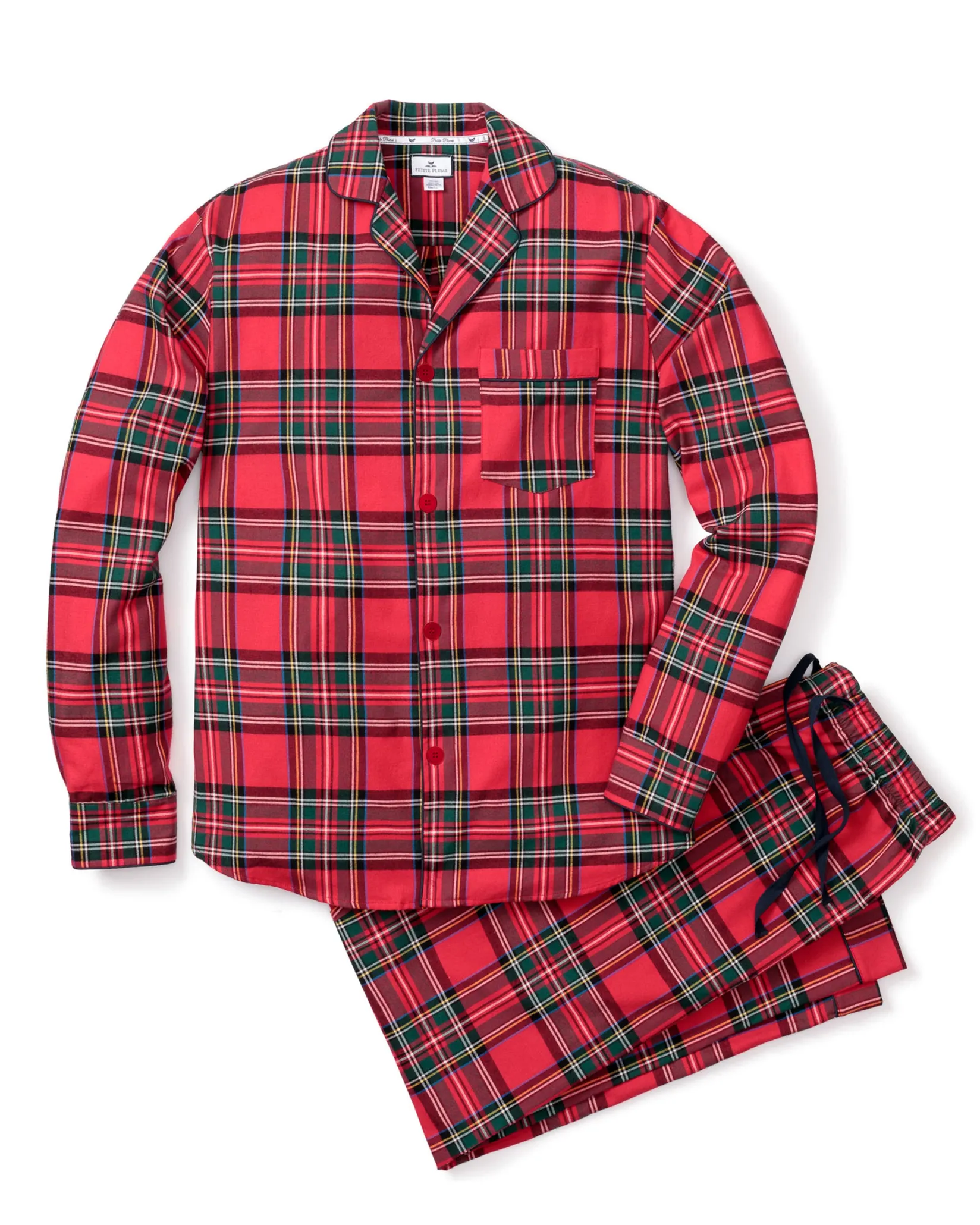Petite Plume Men's Brushed Cotton Pajama Set in Imperial Tartan