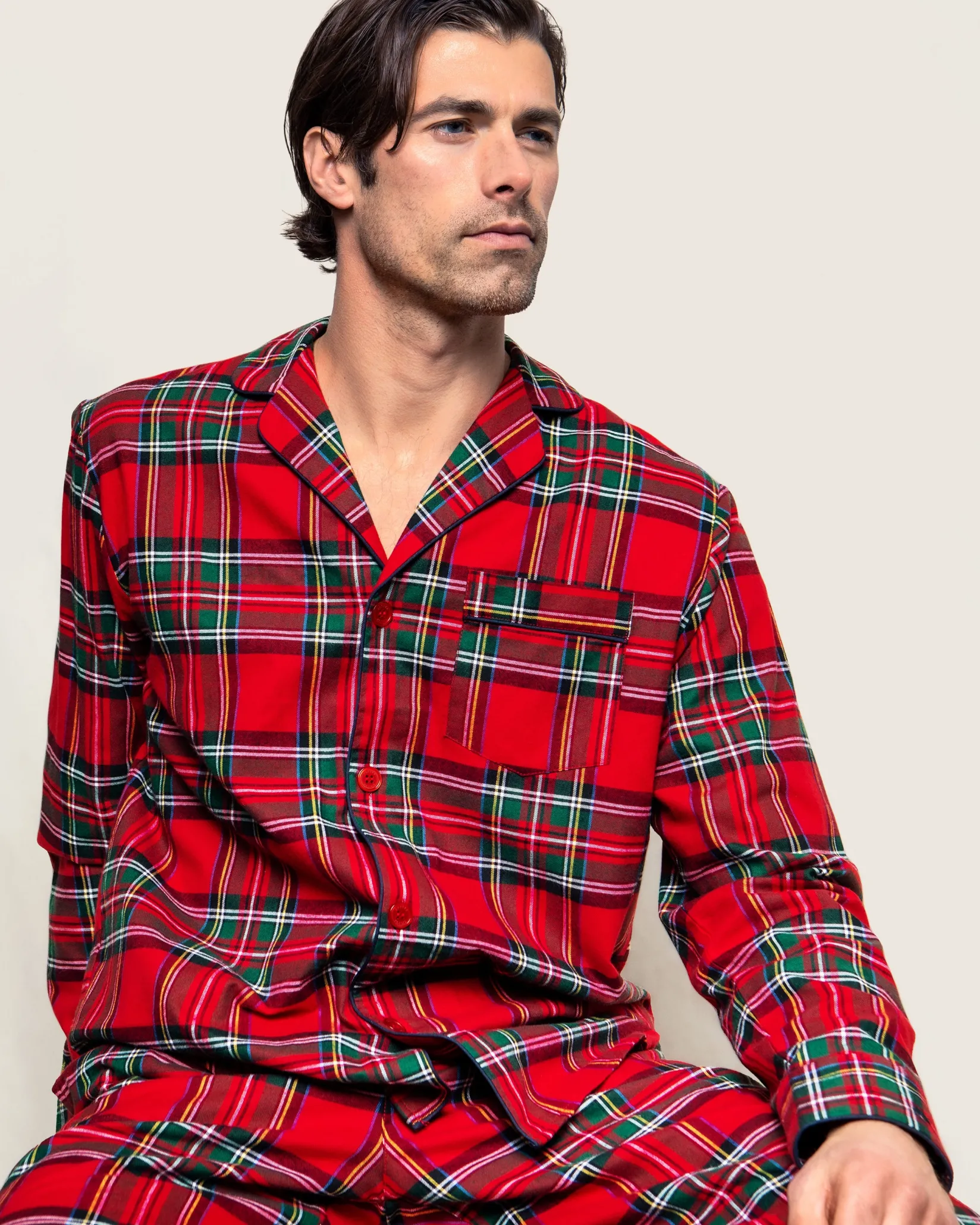 Petite Plume Men's Brushed Cotton Pajama Set in Imperial Tartan