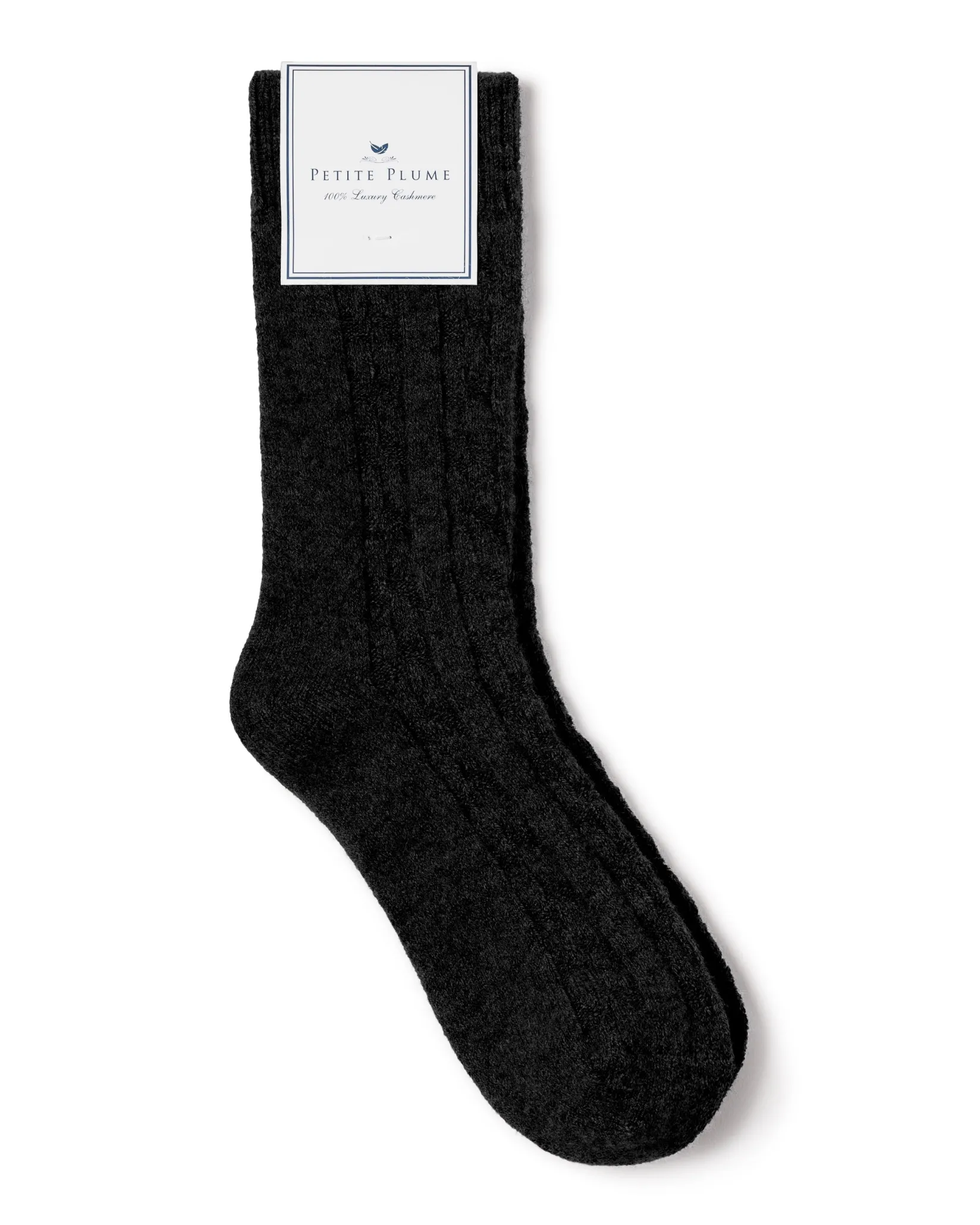 Petite Plume Men's Cashmere Sock in Black