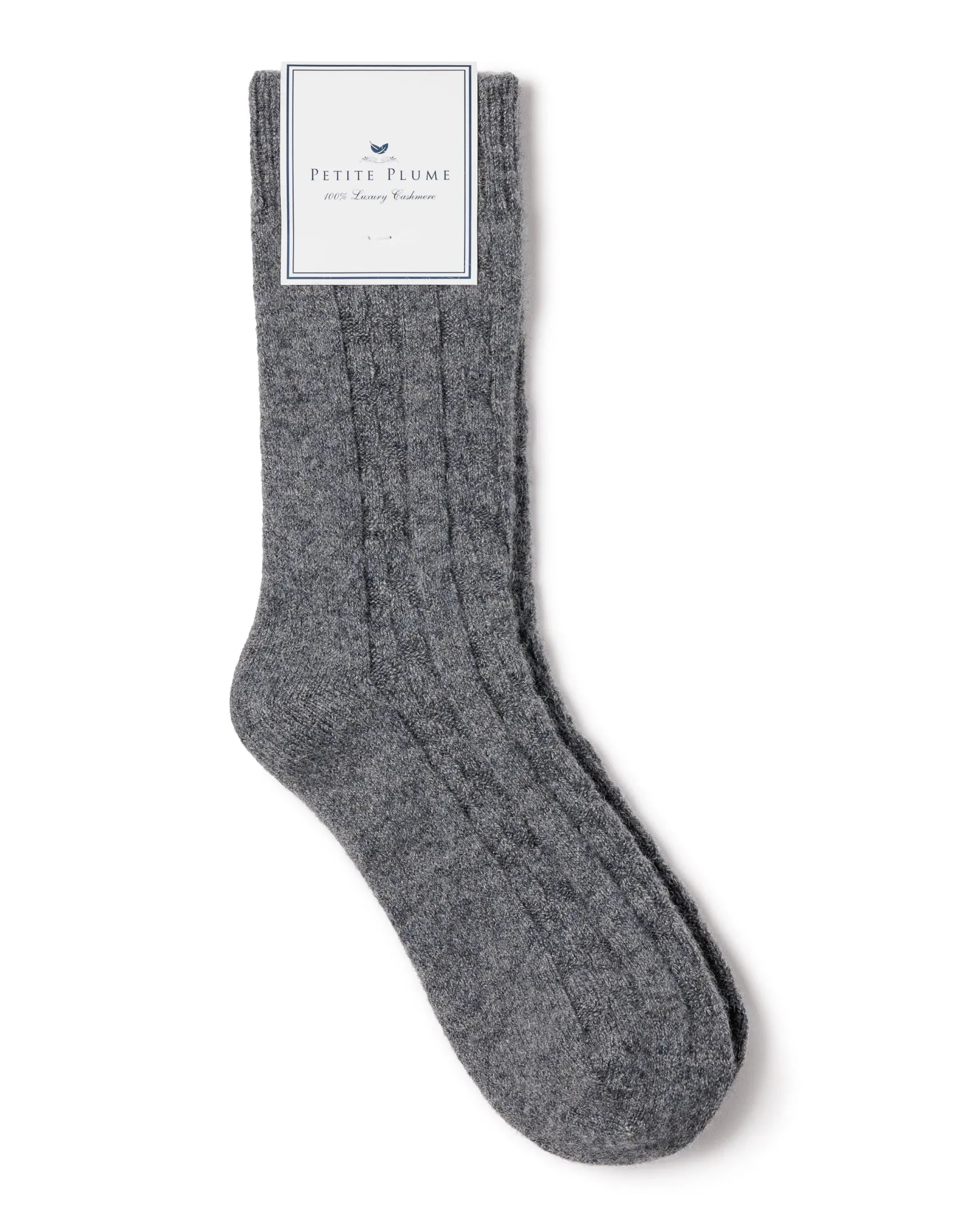Petite Plume Men's Cashmere Sock in Navy