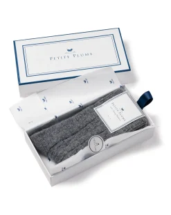 Petite Plume Men's Cashmere Sock in Navy