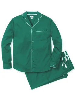 Petite Plume Men's Flannel Pajama Set in Forest Green