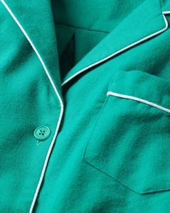 Petite Plume Men's Flannel Pajama Set in Forest Green