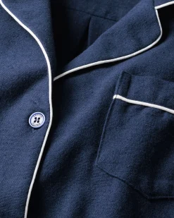 Petite Plume Men's Flannel Pajama Set in Navy