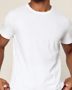 Petite Plume Men's Pima Essential Crew Neck Tee in White